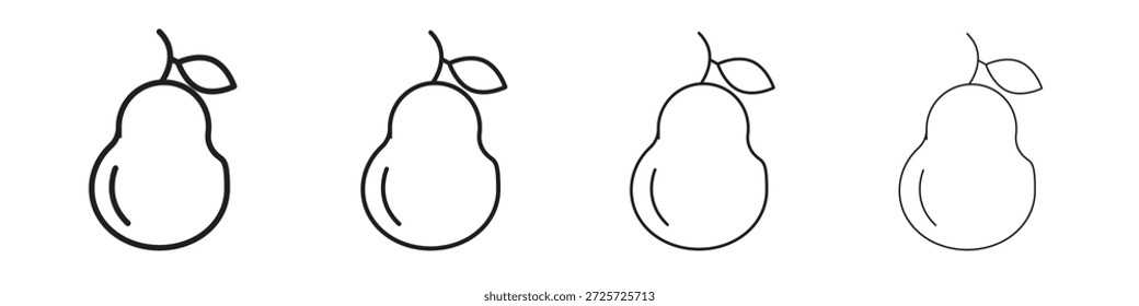 Pear icon concept. Thin line symbol. Simple outline style vector