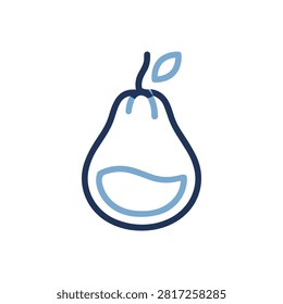 Pear Icon Containing pear fruit, healthy food, nutrition, and outline illustration. Outline illustration