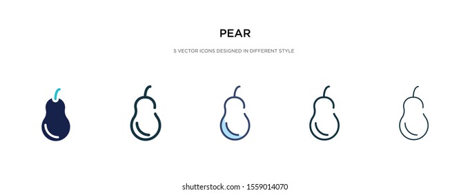 pear icon in different style vector illustration. two colored and black pear vector icons designed in filled, outline, line and stroke style can be used for web, mobile, ui
