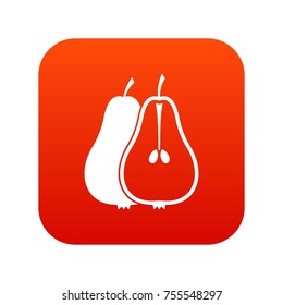 Pear icon digital red for any design isolated on white vector illustration