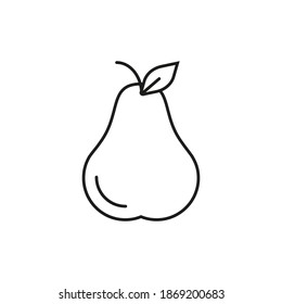 pear icon element of fruit icon for mobile concept and web apps. Thin line pear icon can be used for web and mobile. Premium icon on white background