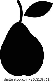 Pear icon flat. Black pictogram on white background.. design in trendy style. Vector illustration