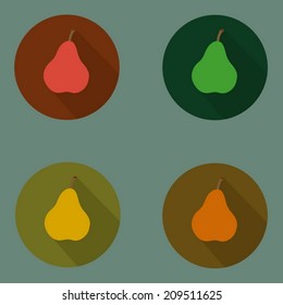 Icono de la oreja. Ilustración vectorial moderna de diseño plano. Aislado sobre un fondo de color elegante. Icono plano de sombra larga. Elementos de diseño plano.