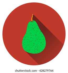 Pear icon. Flat design. Vector illustration.