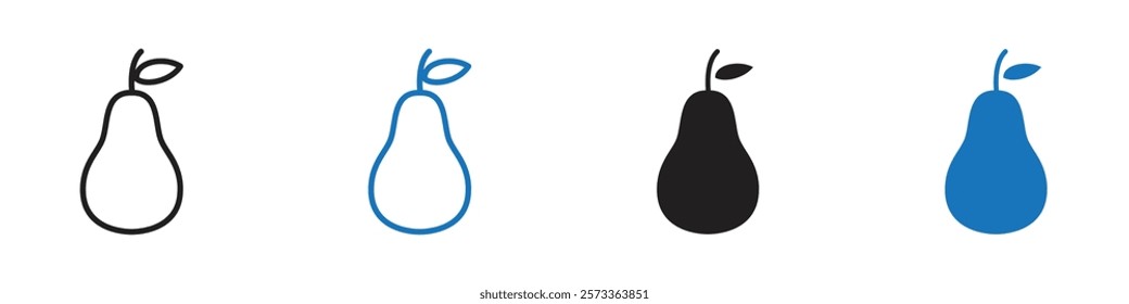 Pear icon Flat line symbol