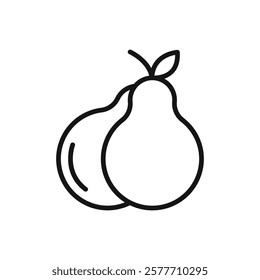 Pear icon Flat simple outline