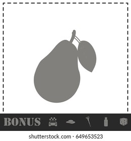 Pear icon flat. Simple vector symbol and bonus icon