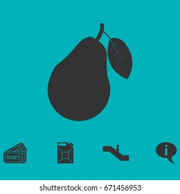 Pear icon flat. Simple vector symbol and bonus icon