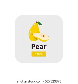 Pear icon in flat style.