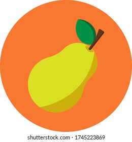 The pear icon flat style eps 10 for your web and mobile design