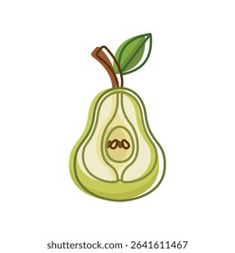 Pear icon in flat style. Fresh fruit vector illustration on isolated background. Fresh pear sign business concept.