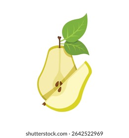 Pear icon in flat style. Fresh fruit vector illustration on isolated background. Fresh pear sign business concept.