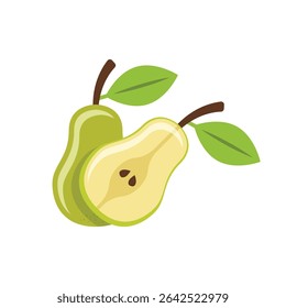 Pear icon in flat style. Fresh fruit vector illustration on isolated background. Fresh pear sign business concept.