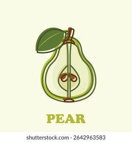 Pear icon in flat style. Fresh fruit vector illustration on isolated background. Fresh pear sign business concept.