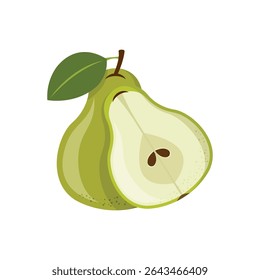 Pear icon in flat style. Fresh fruit vector illustration on isolated background. Fresh pear sign business concept.