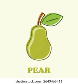 Pear icon in flat style. Fresh fruit vector illustration on isolated background. Fresh pear sign business concept.