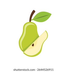 Pear icon in flat style. Fresh fruit vector illustration on isolated background. Fresh pear sign business concept.