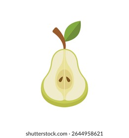 Pear icon in flat style. Fresh fruit vector illustration on isolated background. Fresh pear sign business concept.