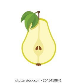 Pear icon in flat style. Fresh fruit vector illustration on isolated background. Fresh pear sign business concept.