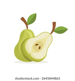 Pear icon in flat style. Fresh fruit vector illustration on isolated background. Fresh pear sign business concept.