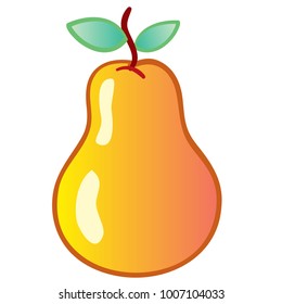 Pear icon in flat style. Isolated object. Pear logo. Vector illustration on white background