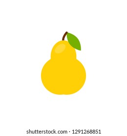 Pear icon in flat style izolated on white background. Vector illustration