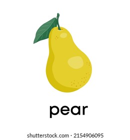 Pear icon in flat style. Vector illustration