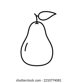 Pear icon for food or fresh fruit in black outline style