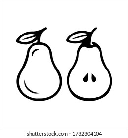 icono de pera. imagen vectorial de ingrediente alimentario. fruta natural orgánica y comida vegetariana