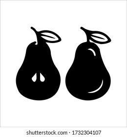 pear icon. food ingredient vector image. natural organic fruit and vegetarian food