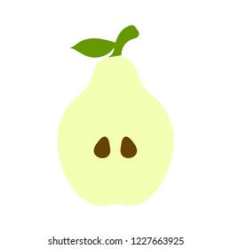 pear icon, fresh fruit illustration, organic nature pear symbol