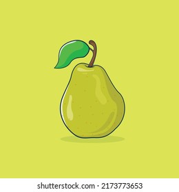 pear icon. fruit vector collection in cartoon style