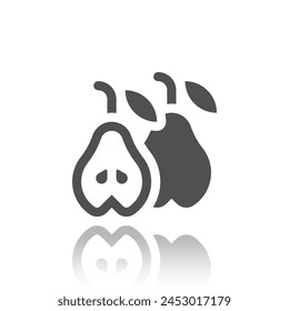 Pear Icon, Fruit, Vector Illustration