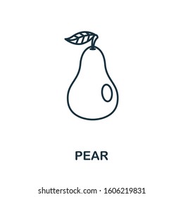 Pear icon from fruits collection. Simple line element Pear symbol for templates, web design and infographics