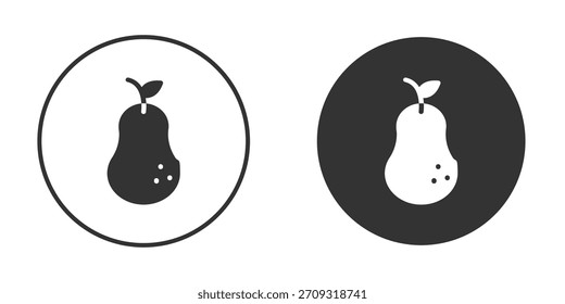 Pear icon in glyph style for web Design. UI UX icons