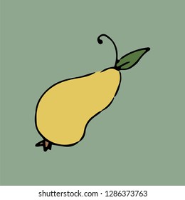 pear icon. hand-drawn vector illustration