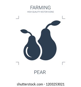 pear icon. high quality filled pear icon on white background. from farming collection flat trendy vector pear symbol. use for web and mobile