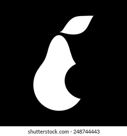 Pear icon. Illustration for design on a black background