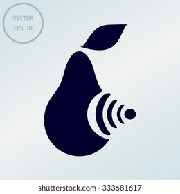 Pear icon. Illustration for design with Wi-Fi Icon 