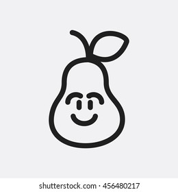 Pear icon illustration isolated vector sign symbol