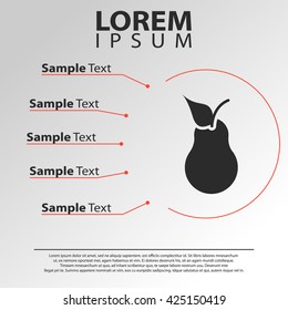 pear icon. pear infographics template