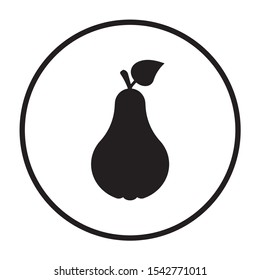 Pear  icon , isolated. Flat  design.