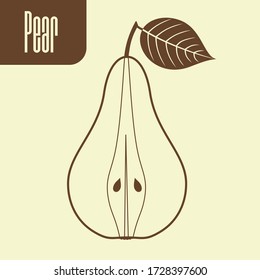 Pear icon isolated. Flat style vector illustration.