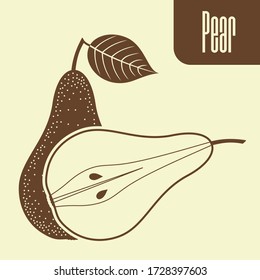 Pear icon isolated. Flat style vector illustration.