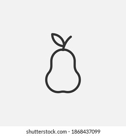 Pear icon isolated on background. Fruit symbol modern, simple, vector, icon for website design, mobile app, ui. Vector Illustration