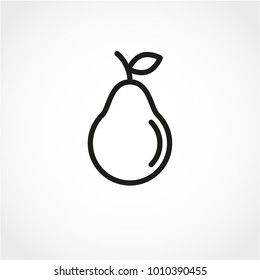 Pear Icon Isolated on White Background