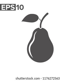 Pear icon isolated on white background. Vector illustration.
