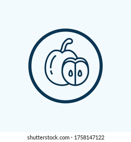 Birnensymbol einzeln auf weißem Hintergrund aus der Obstsammlung. Birnensymbol, trendig und modern, Symbol für Logo, Web, App,