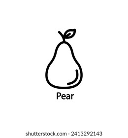 Pear Icon Isolated on White Background