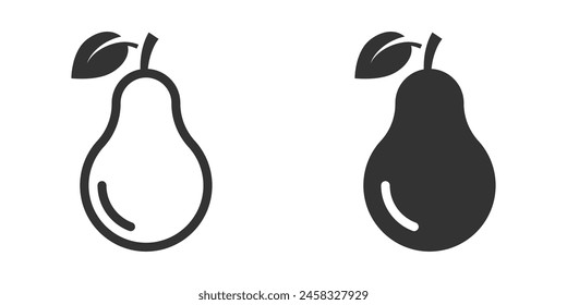 Pear icon isolated on a white background. Vector illustration.